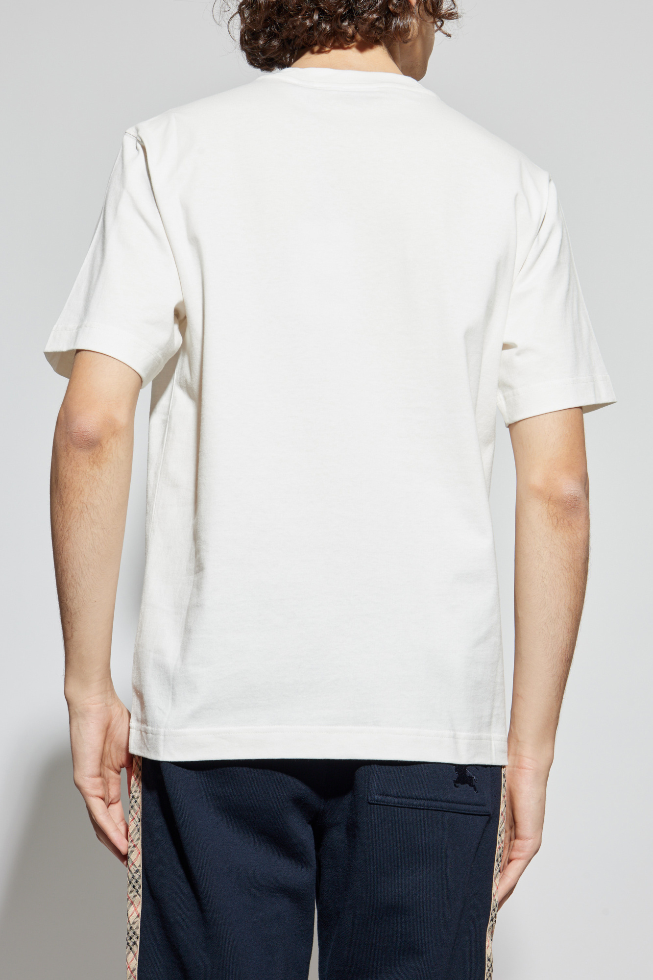 White T-shirt with embroidered logo Burberry - Vitkac GB